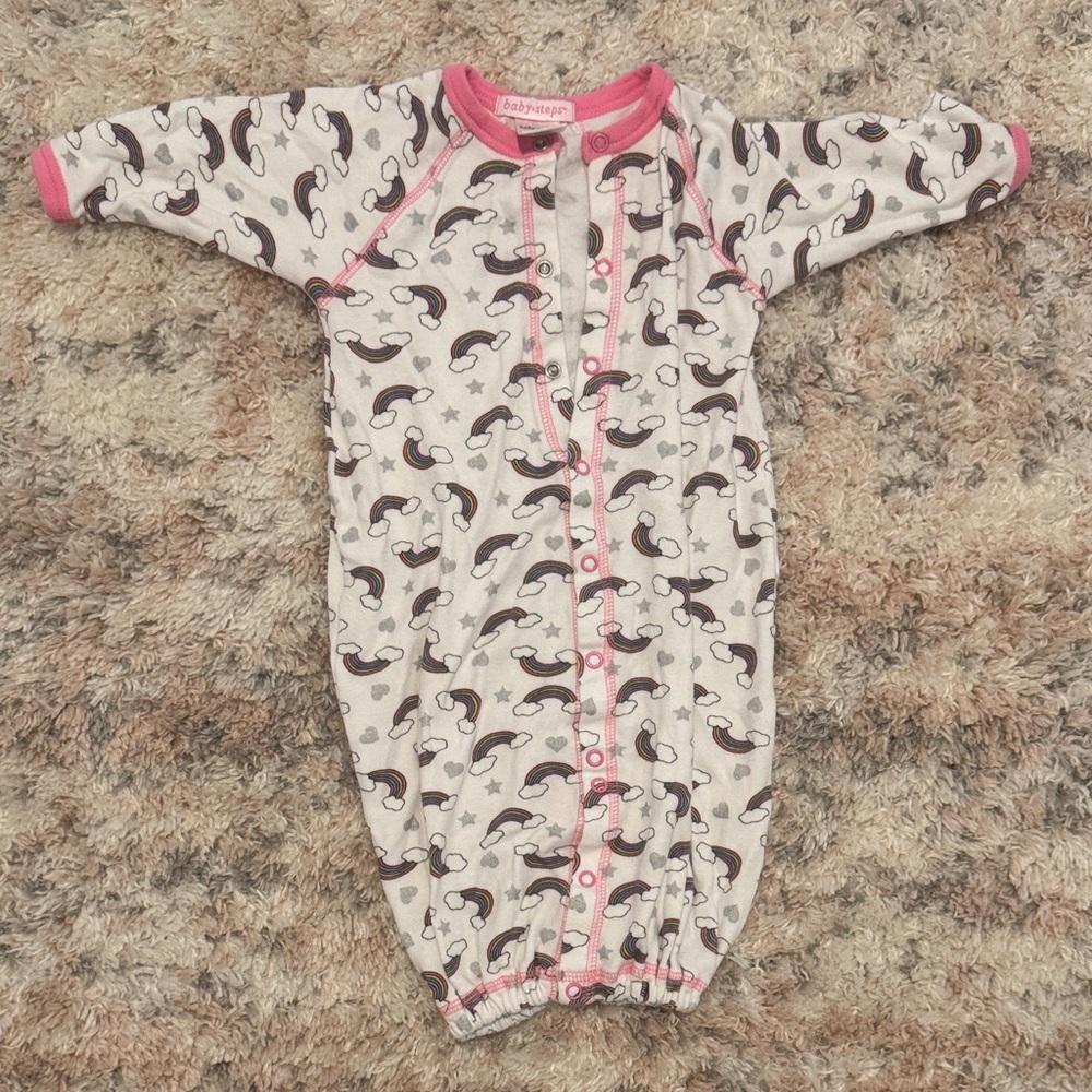 Baby Steps Pink and White Whale Footie